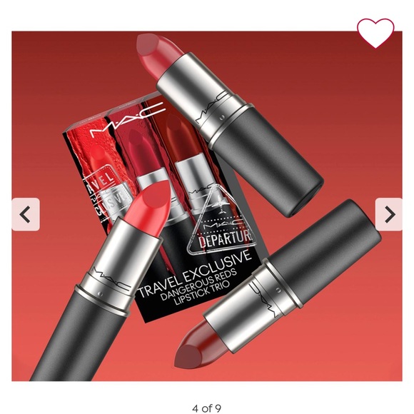 New! MAC Dangerous Reds Lipstick Trio Retro Ruby Woo,Chili, Lady Danger - Picture 2 of 4